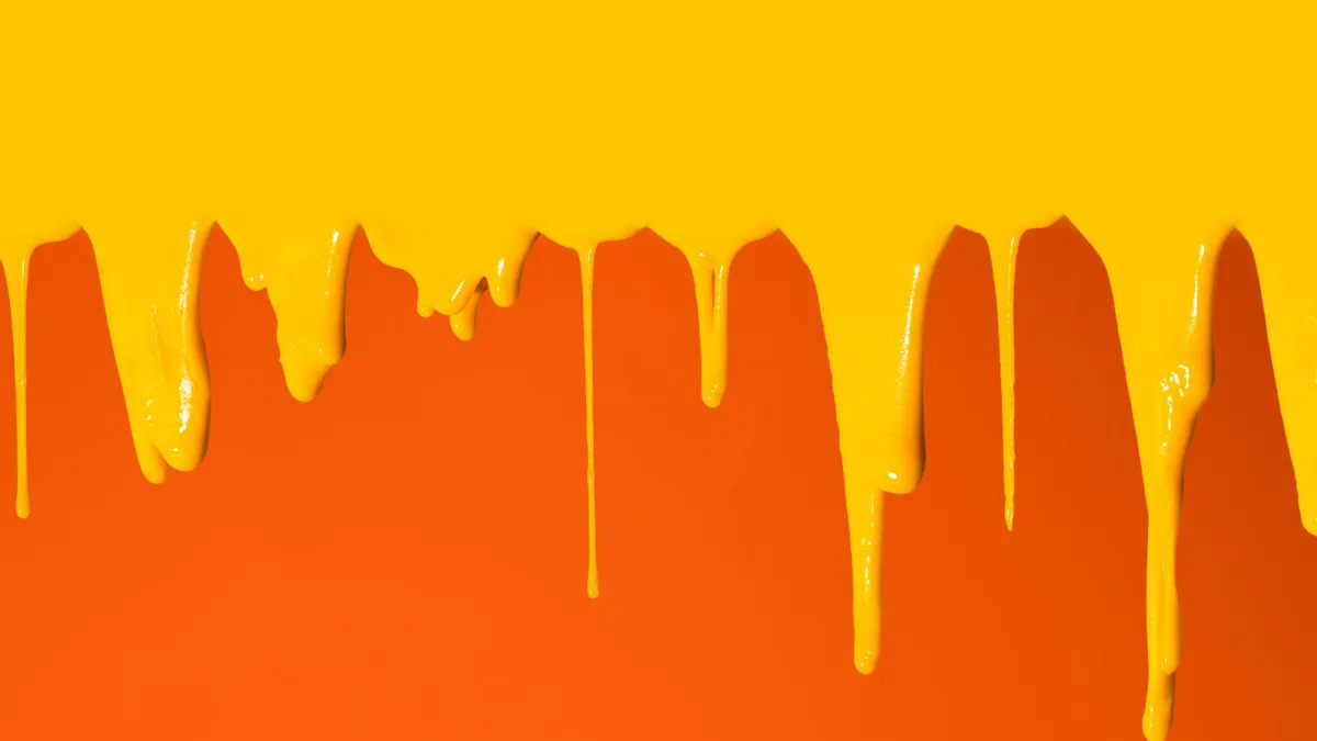 Paint drip mistake on a freshly painted wall