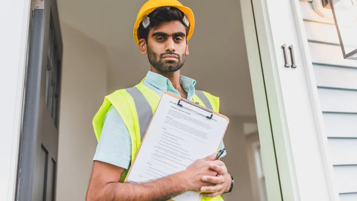 Clipboard with a written contractor estimate on a table